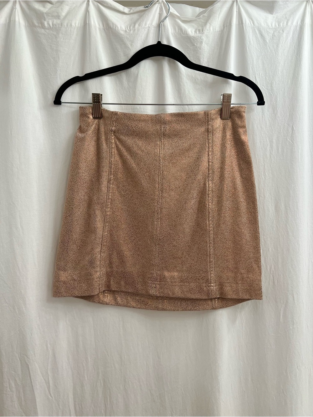 free people modern femme gold metallic mini skirt